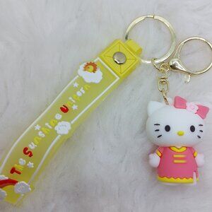 2/$25 Hello Kitty keychain wrist strap lanyard with "The sunshine Unicorn"